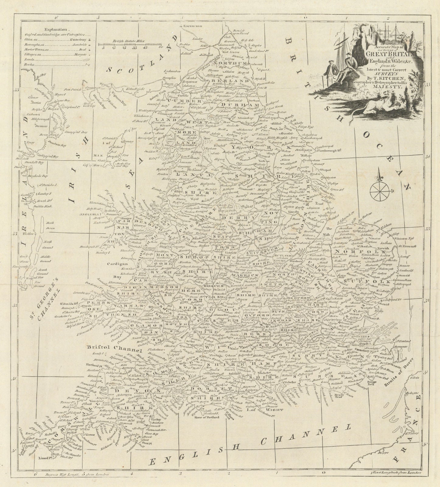 Map of that District of Great Britain called England & Wales. KITCHIN 1794